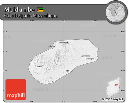 Gray Map of Muidumbe, single color outside