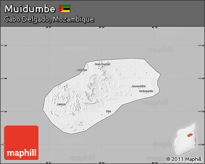 Gray Map of Muidumbe, single color outside
