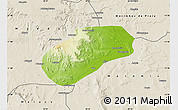 Physical Map of Muidumbe, shaded relief outside