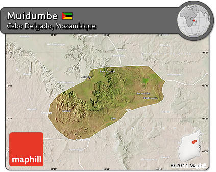 Satellite Map of Muidumbe, lighten