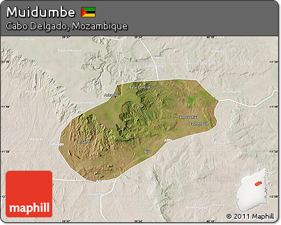 Satellite Map of Muidumbe, lighten