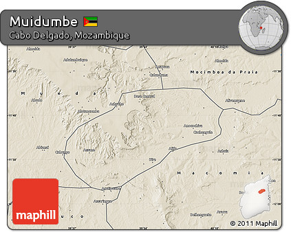 Shaded Relief Map of Muidumbe