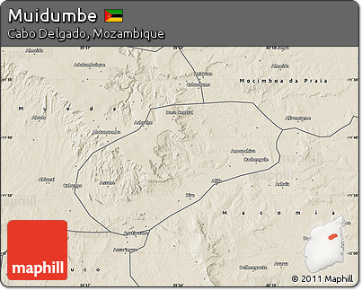 Shaded Relief Map of Muidumbe