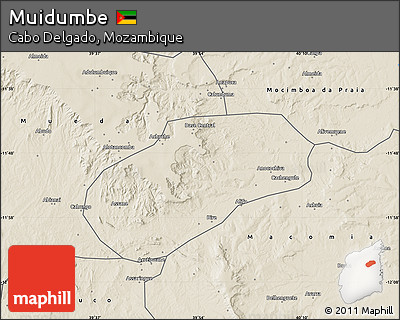 Shaded Relief Map of Muidumbe