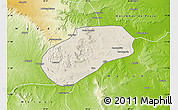 Shaded Relief Map of Muidumbe, physical outside