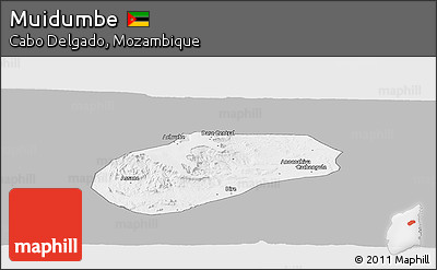 Gray Panoramic Map of Muidumbe, single color outside