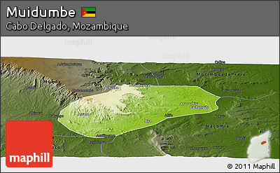 Physical Panoramic Map of Muidumbe, darken
