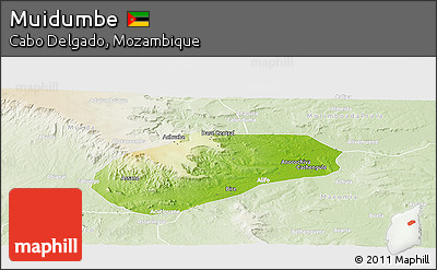 Physical Panoramic Map of Muidumbe, lighten