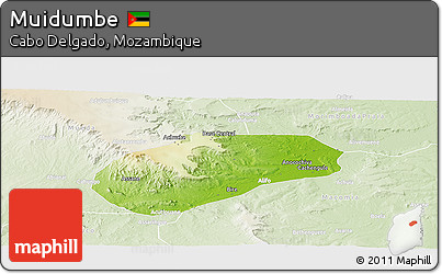 Physical Panoramic Map of Muidumbe, lighten