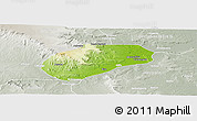 Physical Panoramic Map of Muidumbe, lighten, semi-desaturated