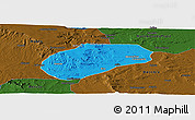 Political Panoramic Map of Muidumbe, darken