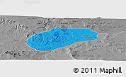 Political Panoramic Map of Muidumbe, desaturated