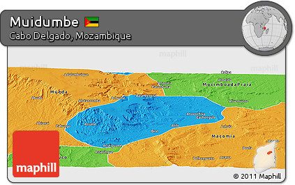 Political Panoramic Map of Muidumbe