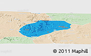 Political Panoramic Map of Muidumbe, lighten