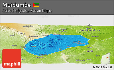 Political Panoramic Map of Muidumbe, physical outside