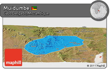 Political Panoramic Map of Muidumbe, satellite outside