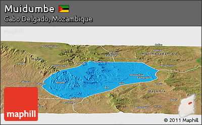 Political Panoramic Map of Muidumbe, satellite outside