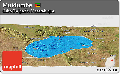 Political Panoramic Map of Muidumbe, satellite outside
