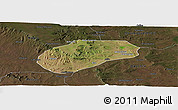 Satellite Panoramic Map of Muidumbe, darken