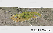 Satellite Panoramic Map of Muidumbe, semi-desaturated