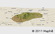 Satellite Panoramic Map of Muidumbe, shaded relief outside