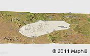 Shaded Relief Panoramic Map of Muidumbe, satellite outside