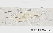 Shaded Relief Panoramic Map of Muidumbe, semi-desaturated