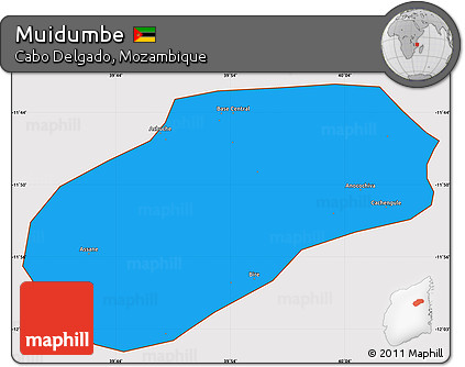 Political Simple Map of Muidumbe, cropped outside