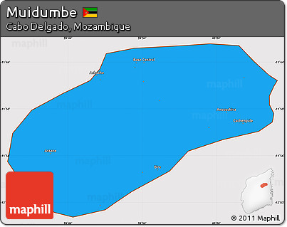 Political Simple Map of Muidumbe, cropped outside
