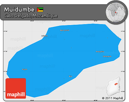 Political Simple Map of Muidumbe, single color outside