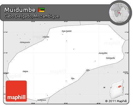 Silver Style Simple Map of Muidumbe