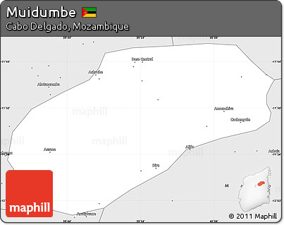 Silver Style Simple Map of Muidumbe