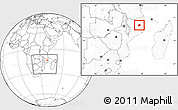 Blank Location Map of Namuno, within the entire country
