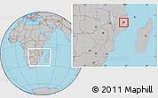 Gray Location Map of Namuno, within the entire country