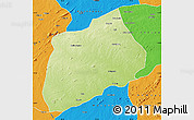 Physical Map of Namuno, political outside