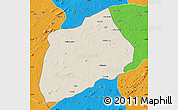 Shaded Relief Map of Namuno, political outside