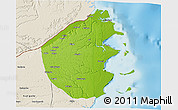 Physical 3D Map of Palma, shaded relief outside