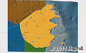 Political 3D Map of Palma, darken