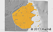 Political 3D Map of Palma, desaturated