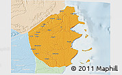 Political 3D Map of Palma, lighten