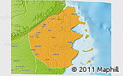 Political 3D Map of Palma, physical outside