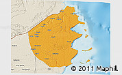 Political 3D Map of Palma, shaded relief outside