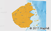 Political 3D Map of Palma, single color outside