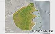 Satellite 3D Map of Palma, lighten, semi-desaturated