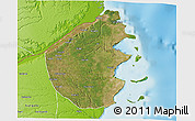 Satellite 3D Map of Palma, physical outside