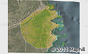 Satellite 3D Map of Palma, semi-desaturated