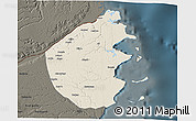 Shaded Relief 3D Map of Palma, darken