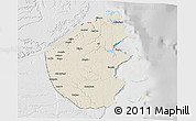 Shaded Relief 3D Map of Palma, lighten, desaturated