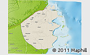 Shaded Relief 3D Map of Palma, physical outside