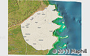 Shaded Relief 3D Map of Palma, satellite outside